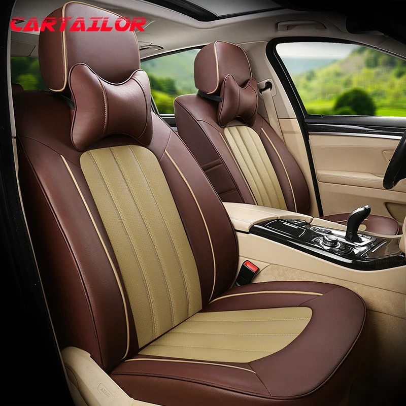 

CARTAILOR Car Seat Cover for Kia Carnival Seat Covers Cars Accessories Genuine Leather & Leatherette Styling Auto Cushion 2018