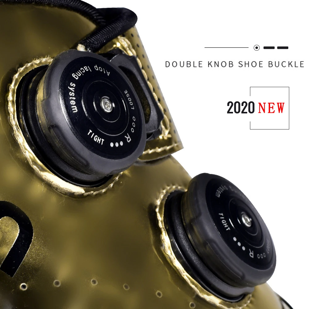 Boodun 2020 Gold Road Fietsschoenen Racefiets Zelfsluitende Schoenen Koolstofvezel Ultralight Professionele Fiets Racing Schoenen 39-45