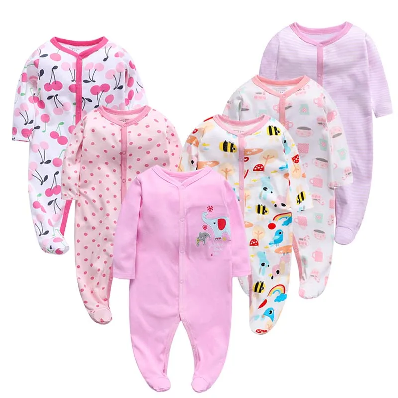 6Pcs/Lot Baby Rompers Long Sleeve 100%Cotton overalls Newborn clothes Roupas de bebe boys girls jumpsuit&clothing