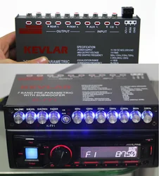 7-Band Pre-Parametric with Subwoofer Car Audio EQ Tuning Crossover Car Equalizer