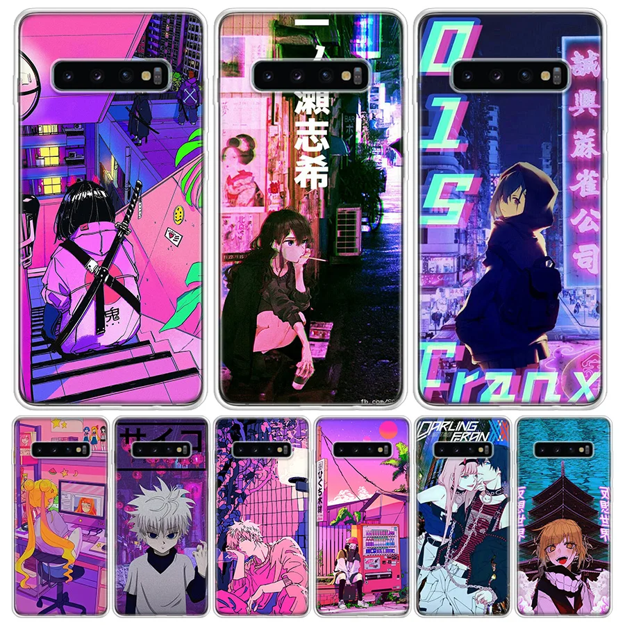 Anime Vaporwave Glitch Hot For Samsung Galaxy S24 S23 S21 S22 Ultra S10 Plus S20 FE Phone Case S10E S8 S9 + Housing Shell Coque