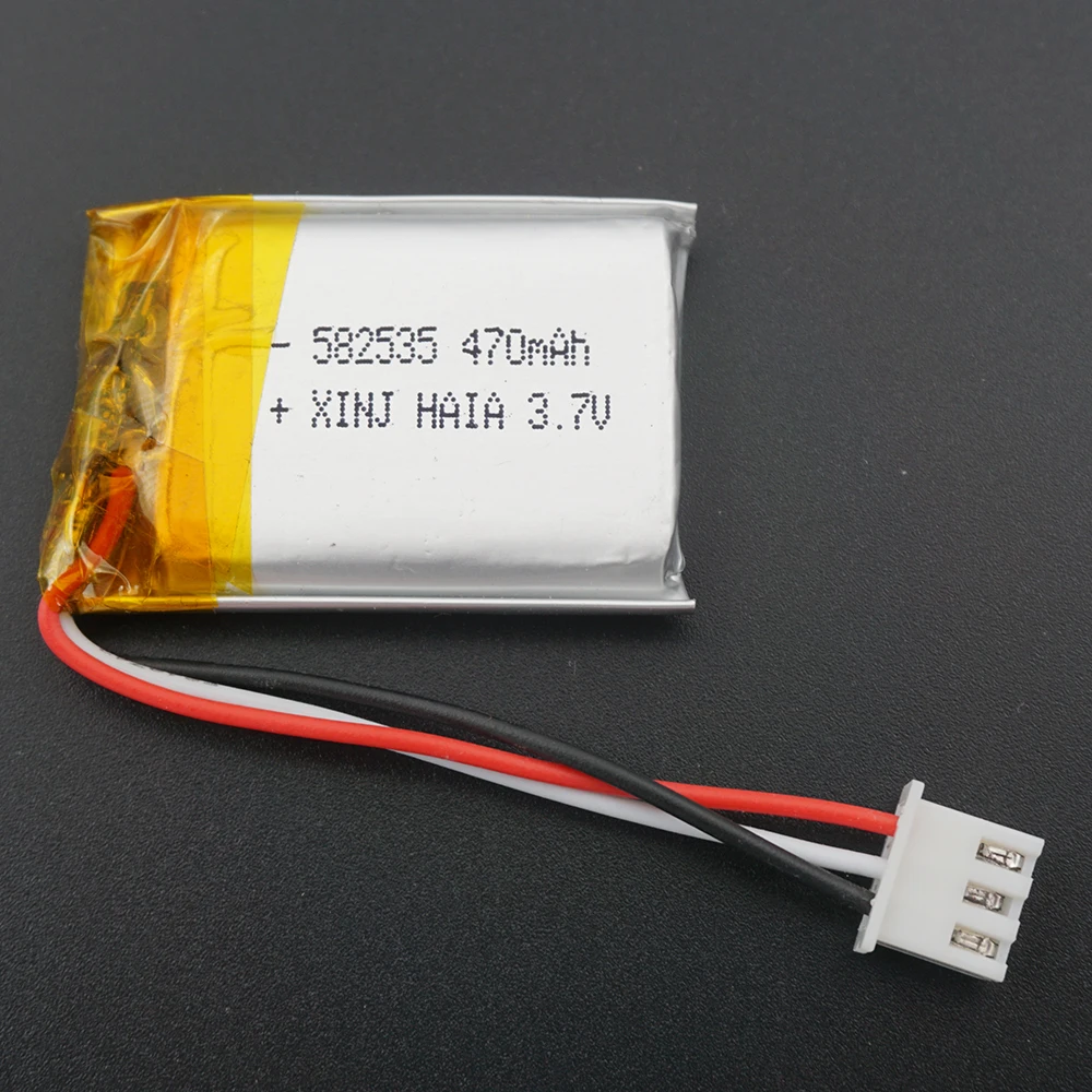 XINJ 3,7 V 470 mAh Polimerowy akumulator litowo-jonowy 582535   Lipo JST-XH 3pin 2,54mm do kamery samochodowej DIY GPS Sat Nav Driving