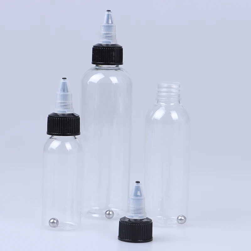 1pcs 30/60/120ml Recyclable Clear Tattoo Airbrush Pigment Bottles Empty Bottle Container