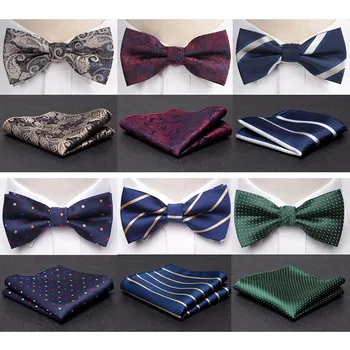 Men Bowtie Cravat Set Fashion Butterfly Party Wedding Ties Girls Business Jacquard Bow Tie Men Bowknot Wholesale Accessories