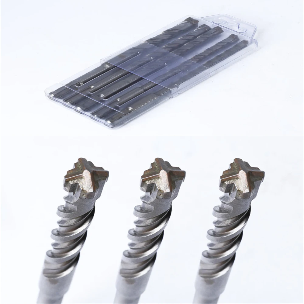 5-piece electric hammer drill bit set crosshead 5 160mm long concrete wall brick block masonry drill bits 6/8/10/12/14mm