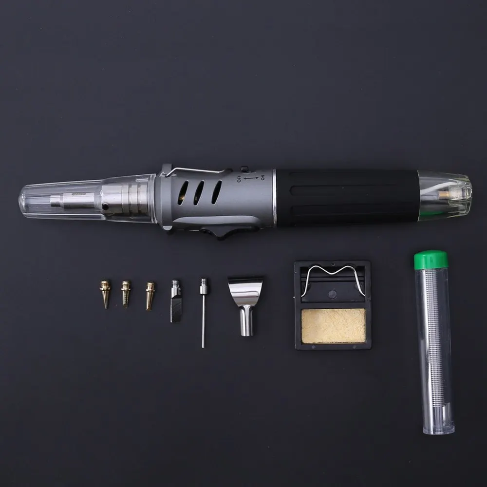 10 In 1 Wireless Gas Soldering Iron Cordless Welding Torch Kit Tool Automatic Ignition Butane Gas Burner For Solde Torch Pen