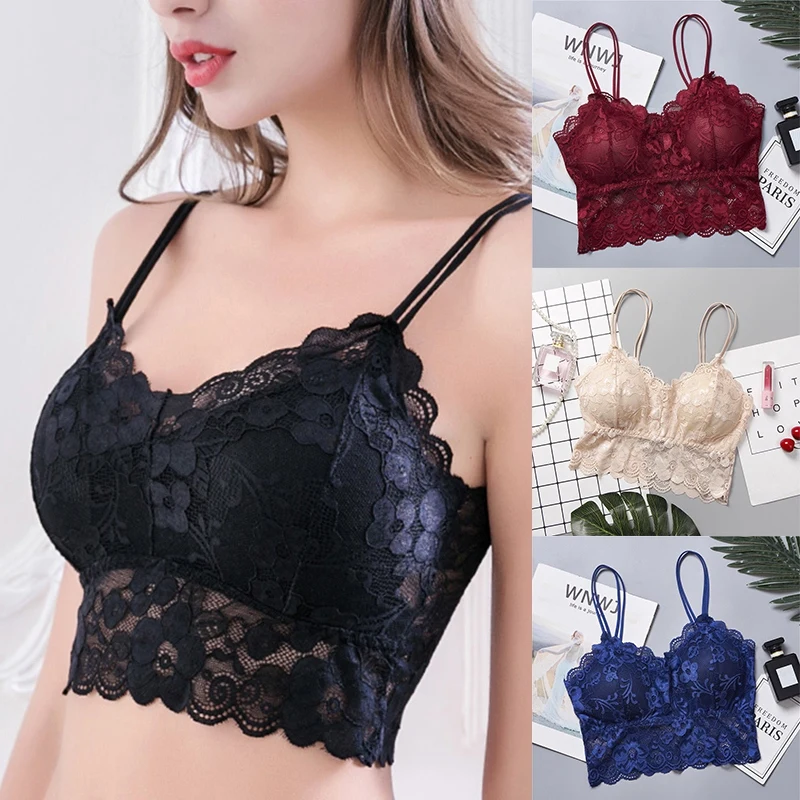 Women Lace Sexy Beauty Back Wire Free Strap Bra Female White Daily Casual Seamless Bras Hot Sale