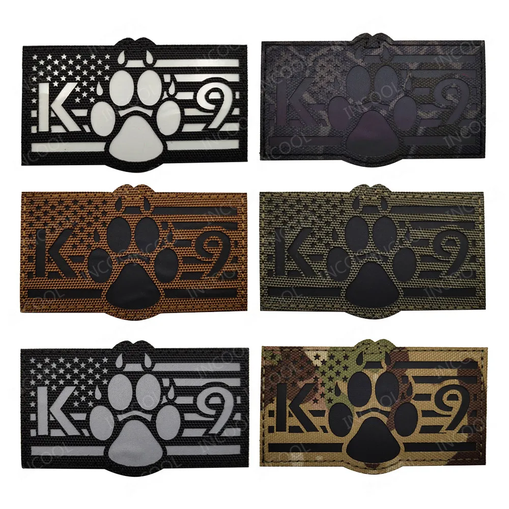 Patch per ricamo 3D Patch per cani di servizio K9 toppe ricamate in PVC con chiusura a infrarossi IR riflettente per abbigliamento