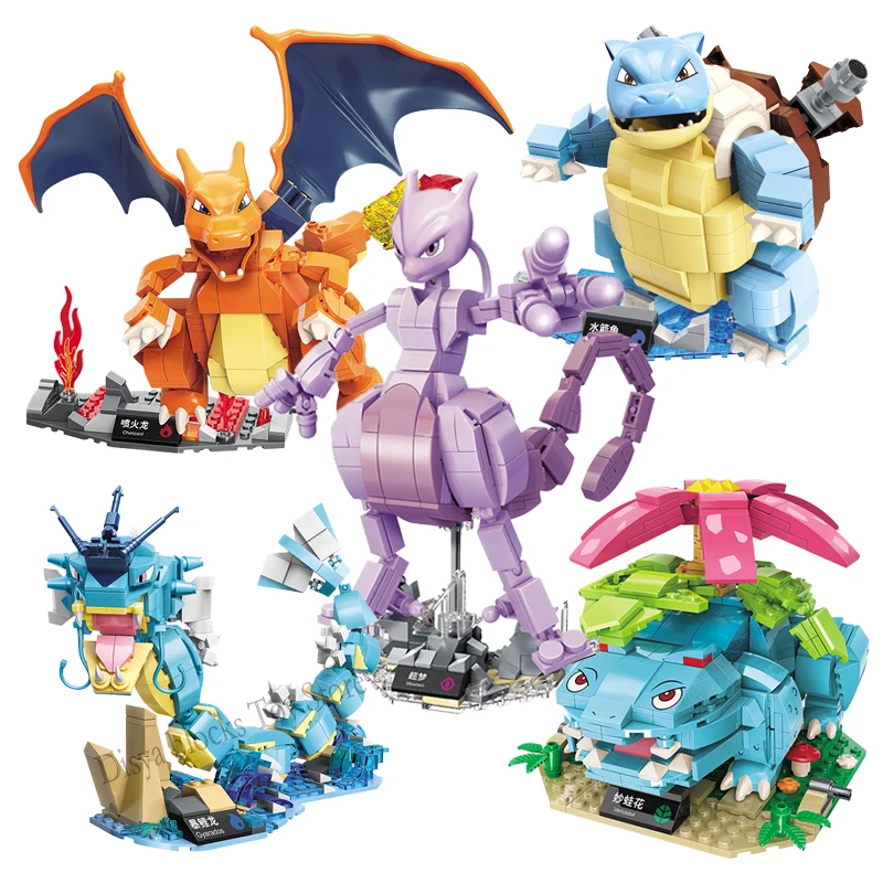 2023 NEW Pokemon Cartoon Anime Pokémon House Pikachu Building Blocks Bricks Sets Classic Model Toys For Children Christmas Gift