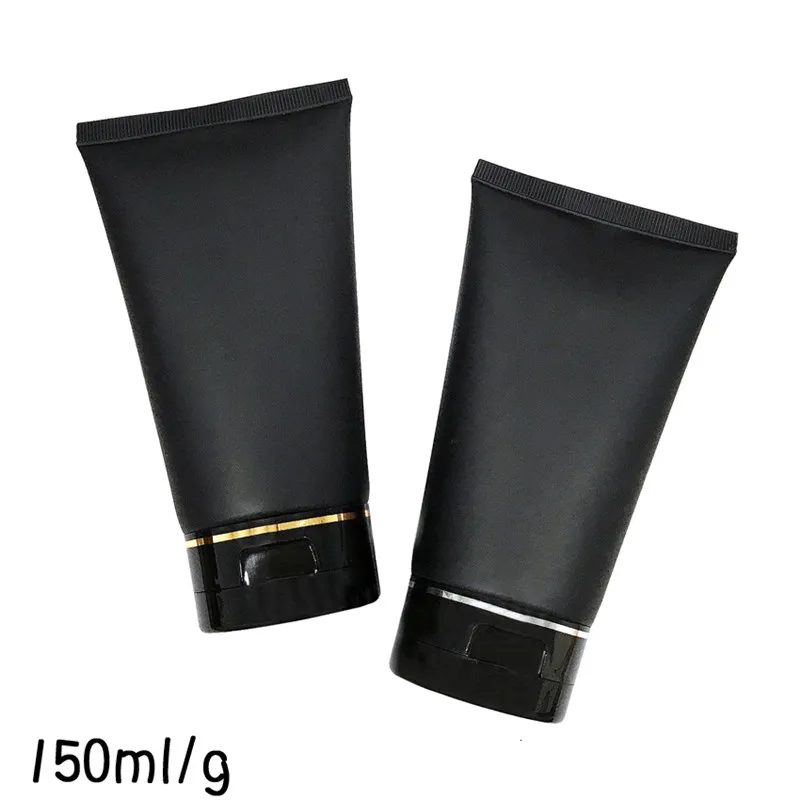 

Wholesale New 150ml Black Matte mist Cosmetic Hose Hair Conditioner Facial Cleanser Cosmetic Refillable Black Soft Tube