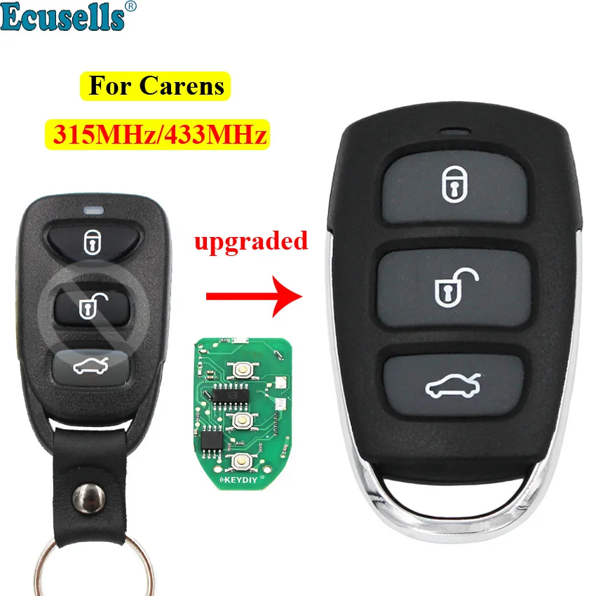 Upgraded 3 buttons 315MHz 433MHz Remote Car Key Control Fob for KIA Carens