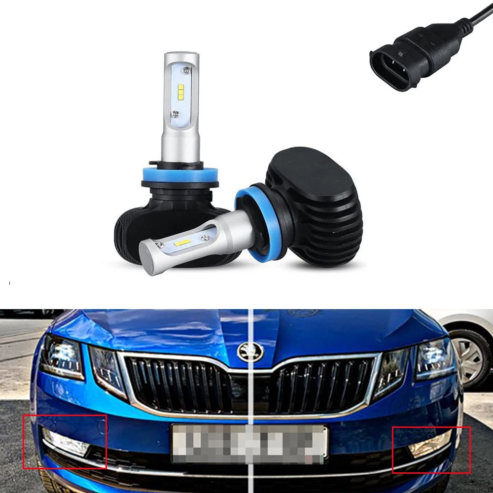 

High Power H8 / H11 LED headlight bulb Fog Light 50W 8000LM For Skoda Octavia 3 FL (2019)