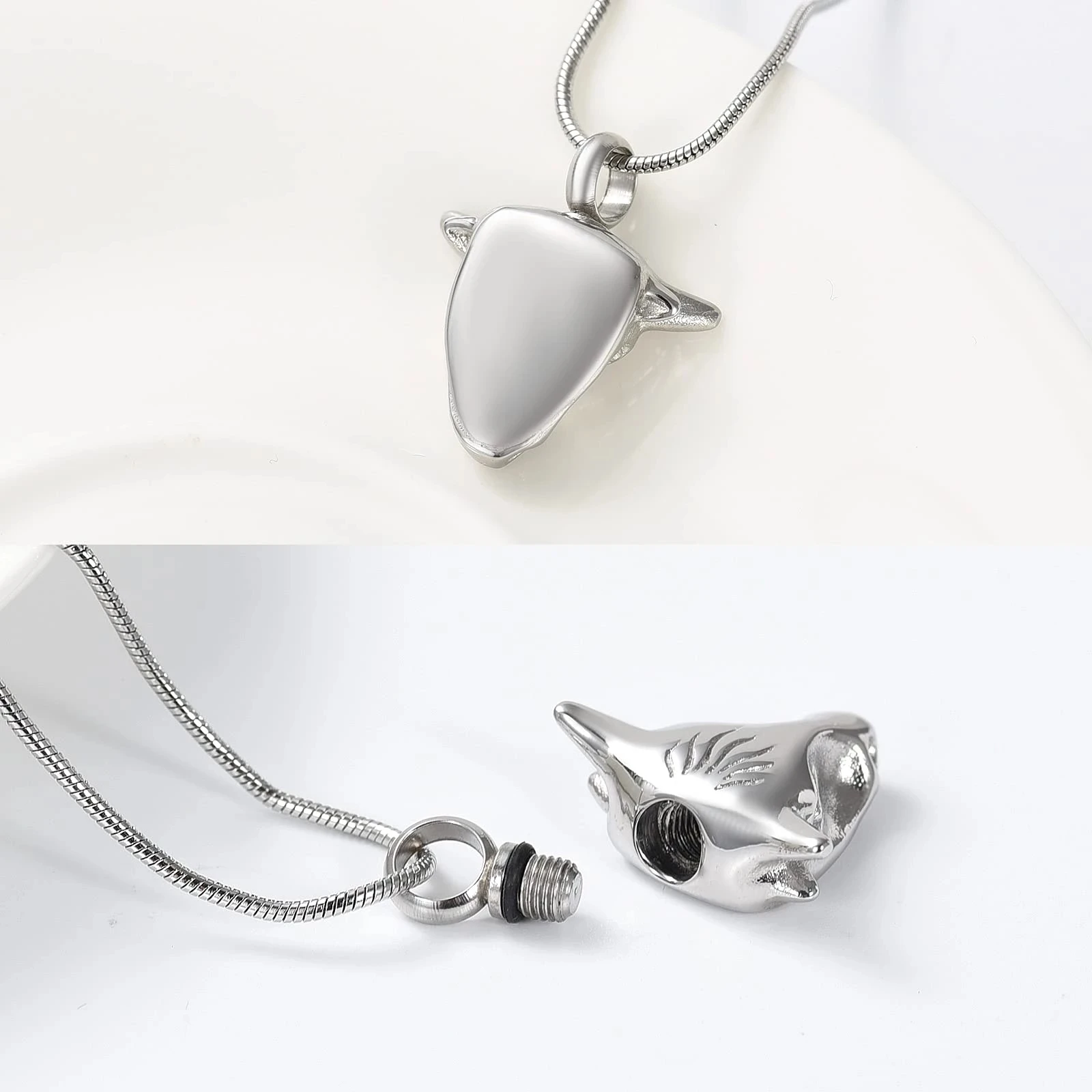 Ox-head Memorial Necklace For Men Keepsake Pendant Cremation Jewelry Hold Ashes Of Humen Pet