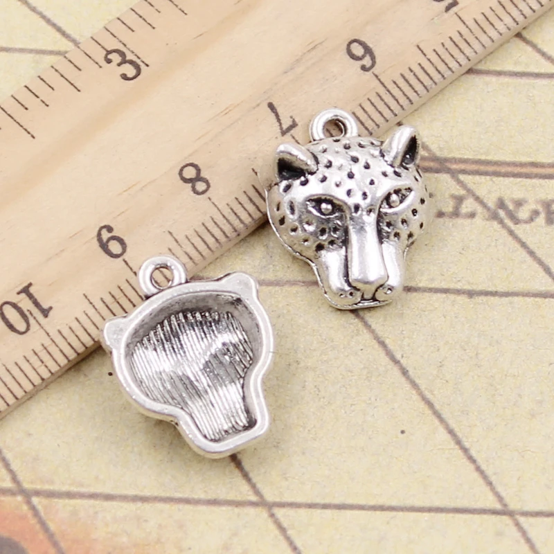 10pcs Charms Cheetah Panther Leopard Head 19x15mm Tibetan Silver Color Pendants Antique Jewelry Making DIY Handmade Craft