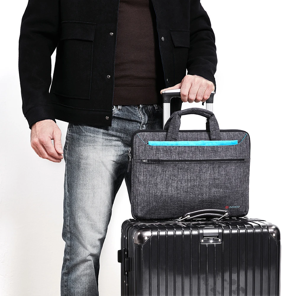 Domiso multi-use moda luva do portátil com alça à prova de choque splashproof computador portátil saco para 14 "15.6" polegadas