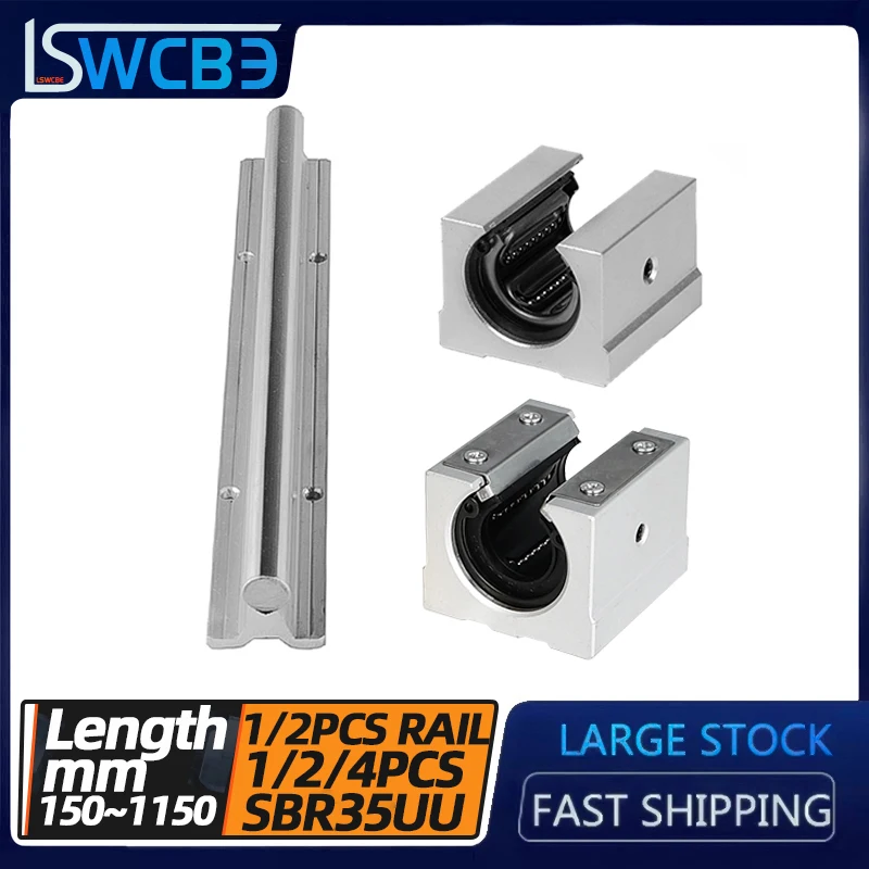 

Open box type linear guide slider, SBR35 rail + SBR35UU Slider / steel protection + pressure plat L=150-1150mm，Woodworking track