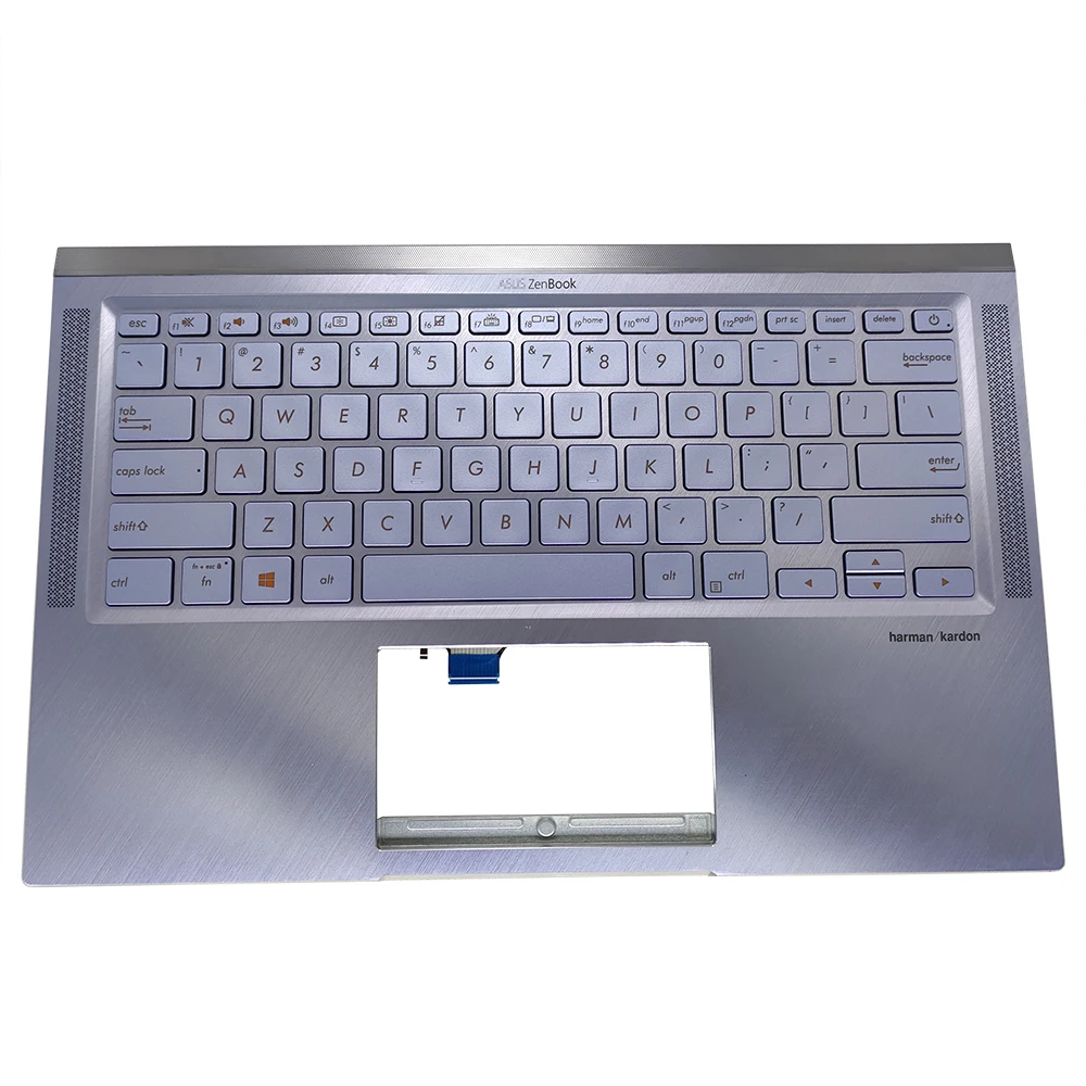 

US English Backlit Keyboard Upper Case For ASUS ZenBook 14 UM431 UM431DA UX431FA UX431FL Silver Topcase Palmrest 90NB0MB1-R30US0