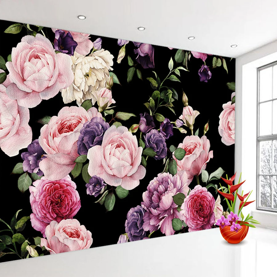 

Custom Mural Wallpaper Rose Flowers Wallpapers For Living Room Bedroom Backdrop Home Wall Decoration Photo Wall Painting