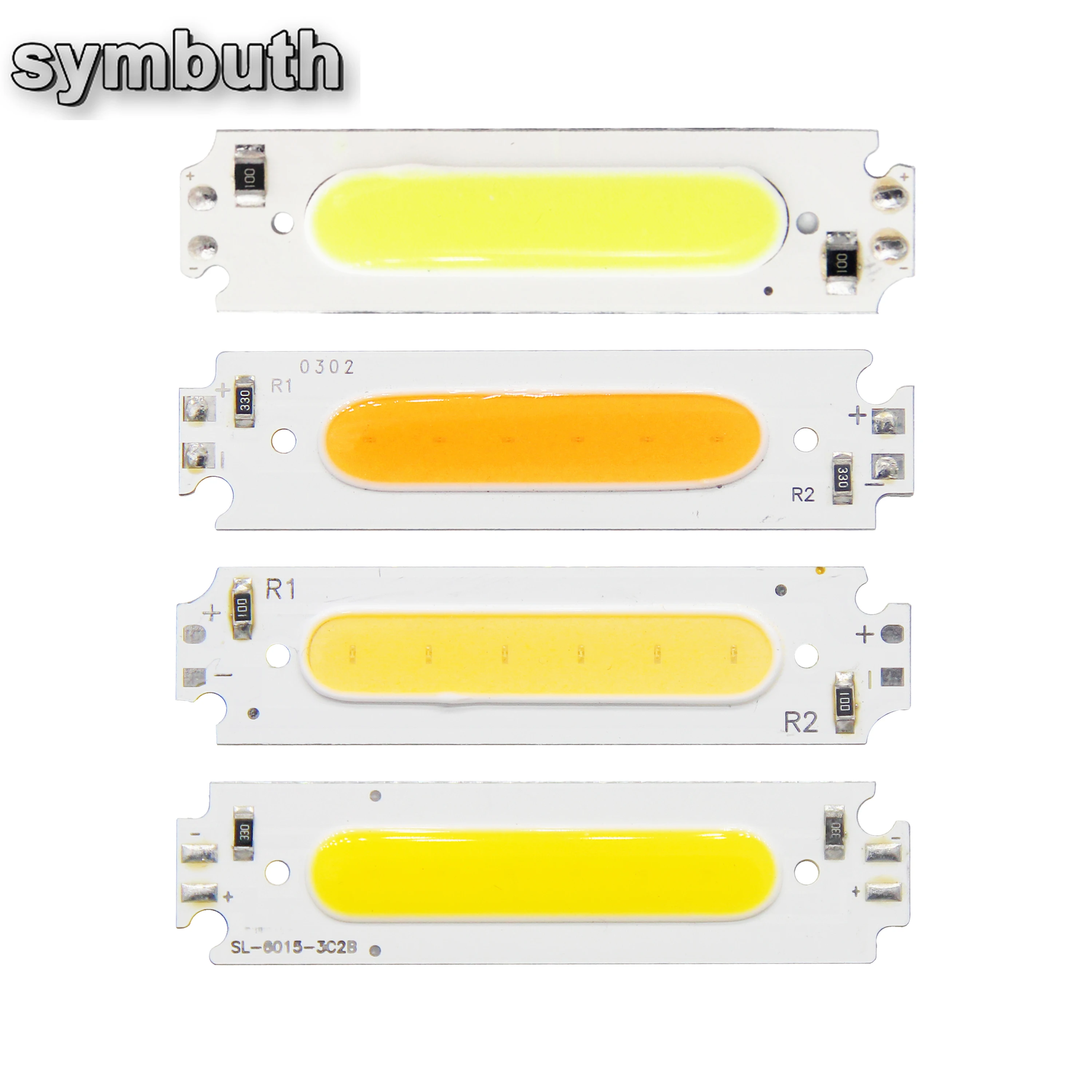 Fonte de luz LED COB Strip, Módulo para DIY Desk Lamp, 8 cores, COB LED Bulb, 12V DC, 2W, Chip FlIP, 60x15mm