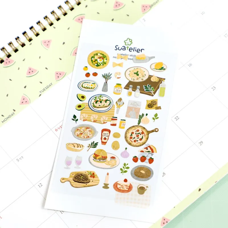 Suatelier Italy Food Trip naklejki do scrapbookingu Pizza Spaghetti wołowina dziennik Album dekoracyjne naklejki DIY artykuły rzemieślnicze