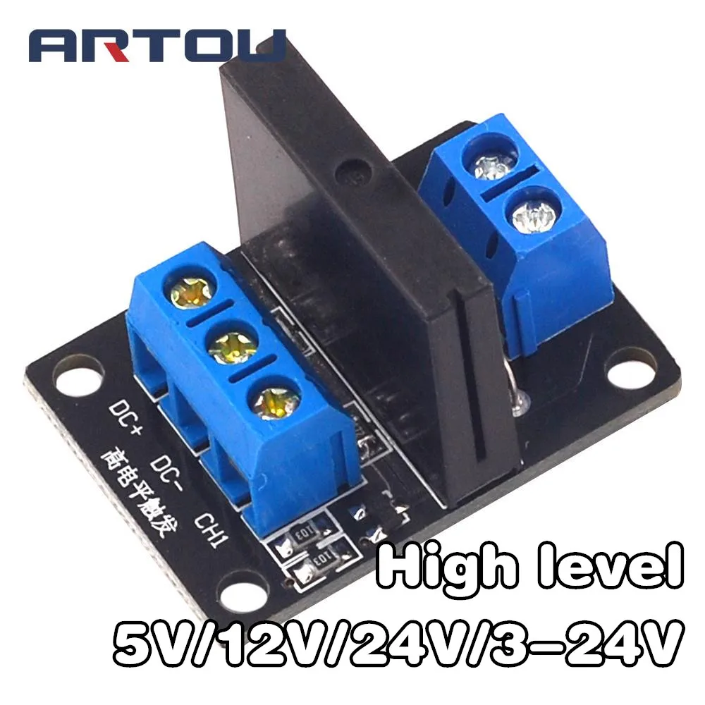 5V/12V/24V/3-24V 1 Channel Solid State Relay Module High Level Relay DC-AC/DC-DC PCB SSR AVR DSP for arduino Diy Kit