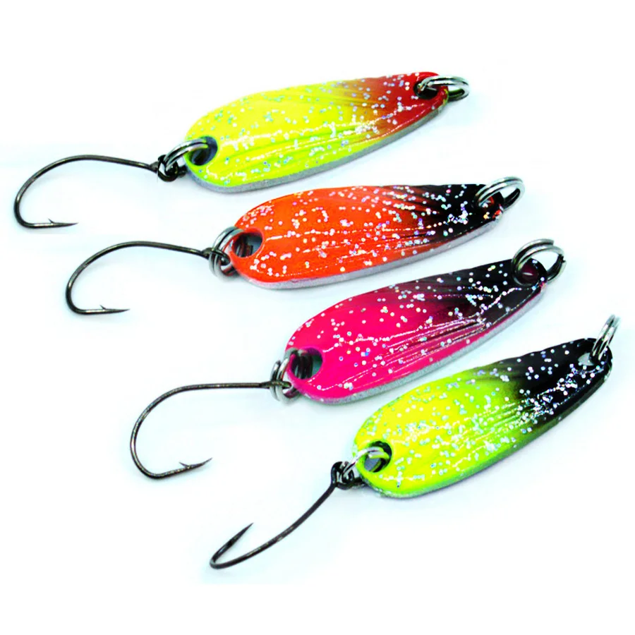 Spinner Spoon Trout Hard Bait Artificial Bass Carp Tackle Fishing Lure Sequins Metal Jig 4pcs Noise Paillette Wobbler For Pike