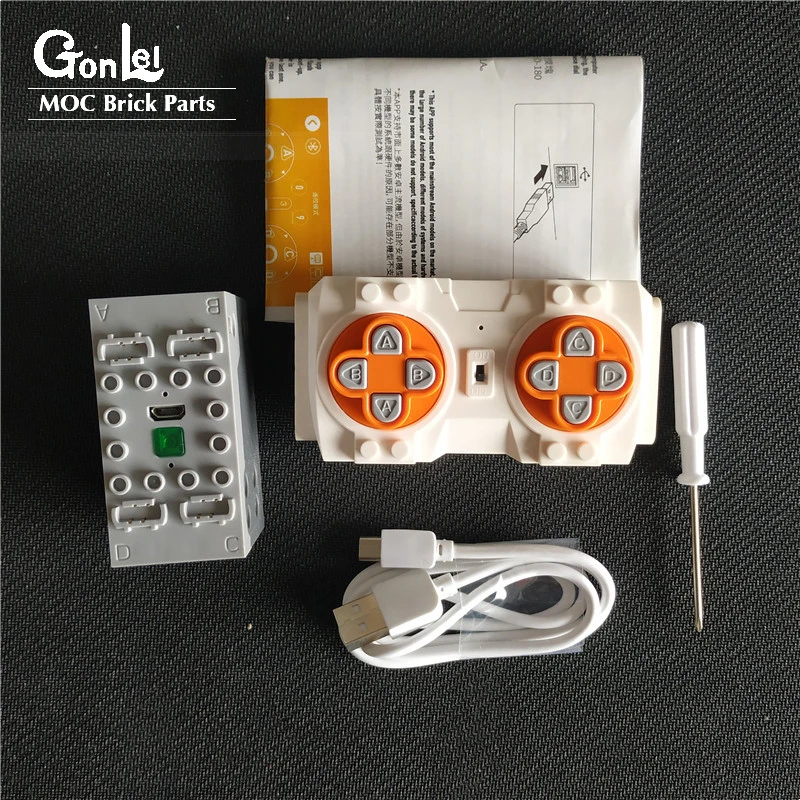 NEW Creative Phone Bluetooth Remote Control 4 channels Lithium Battery Box Building Blocks Compatible with Sbrick Buwizz Parts