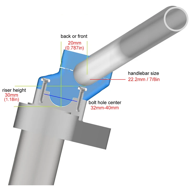 Rehausseurs de guidon décalés pour Honda XL, 1000 V Varadero, NC700S, NC700X, Grom, MSX125, 7/8 \