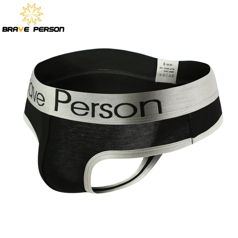 Brave Person Brand 3pcs/lots Men Thongs Panties Cotton High Quality Underwear Sexy Low Waist Briefs Thongs Men G String