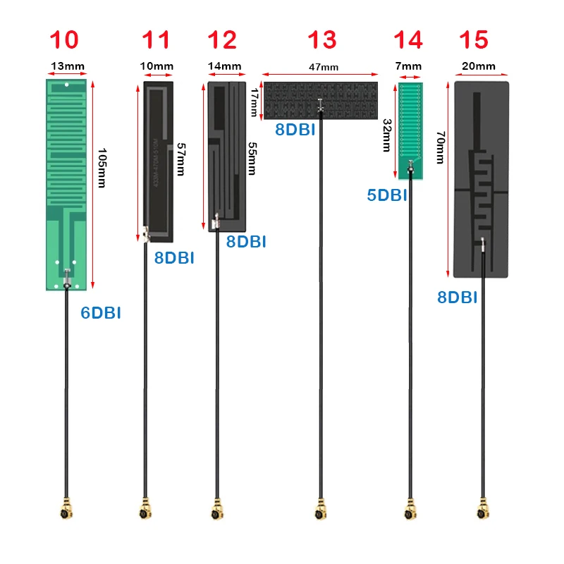 LoRa Module Transceiver 433mhz Built-in PCB Antenna RG1.13 10cm FPC Internal Spring Receiver Radio 470mhz Patch Antenna IPEX