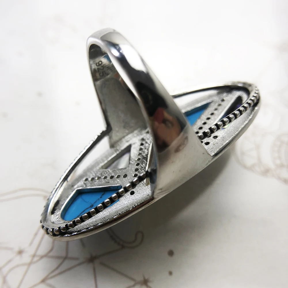 Women's 925 Sterling Silver Turquoise Cocktail Ring, Vibrant