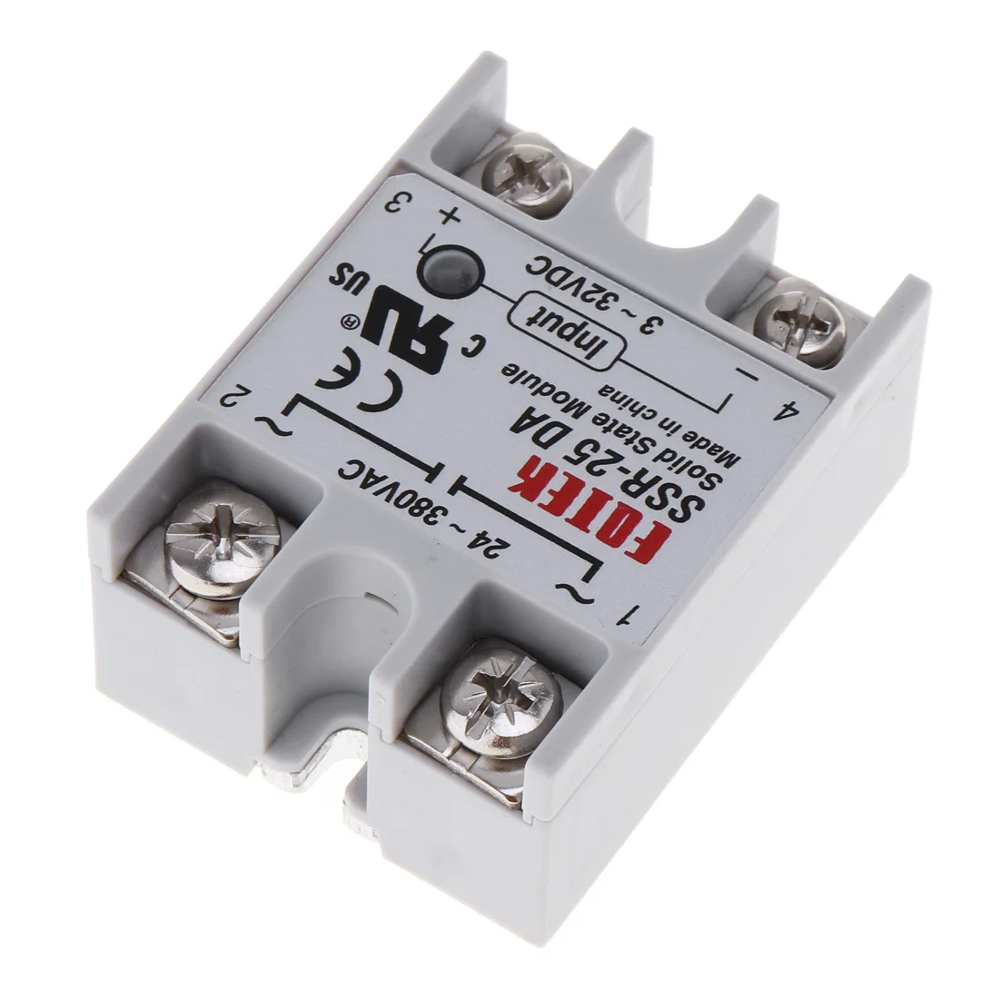 SSR-25DA relè a stato solido monofase a guscio bianco AC SSR con controllo cc senza coperchio in plastica uscita ca alta qualità