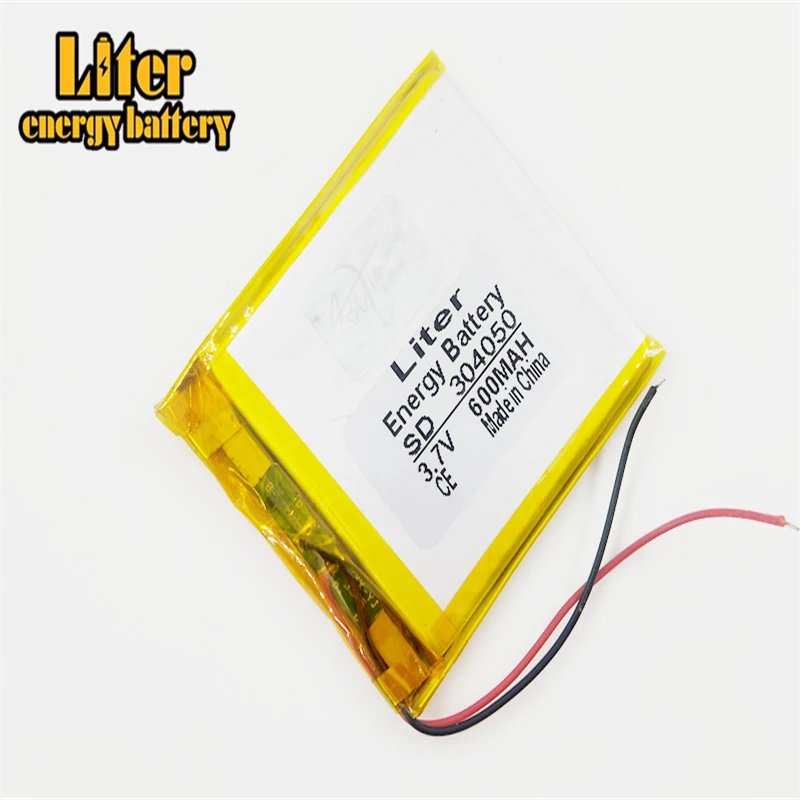 3.7V 600mAh Lithium Polymer LiPo Rechargeable Battery 304050 For Mp3 MP4 GPS PSP DVD Vedio Game camera Smart watch speaker