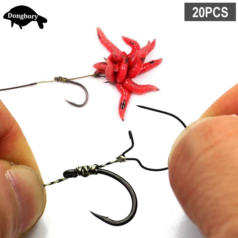 

20PCS Carp Fishing Maggot Clip Fishing Bait Ring Hooks Bait Sting Boilie Pin Spike Live Bait Lure Hook Carp Chod Hair Rig Tackle