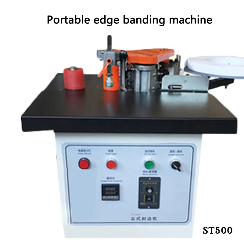 Woodworking portable edge banding machine double-sided glue machine fully automatic small portable all-in-one double cylinder