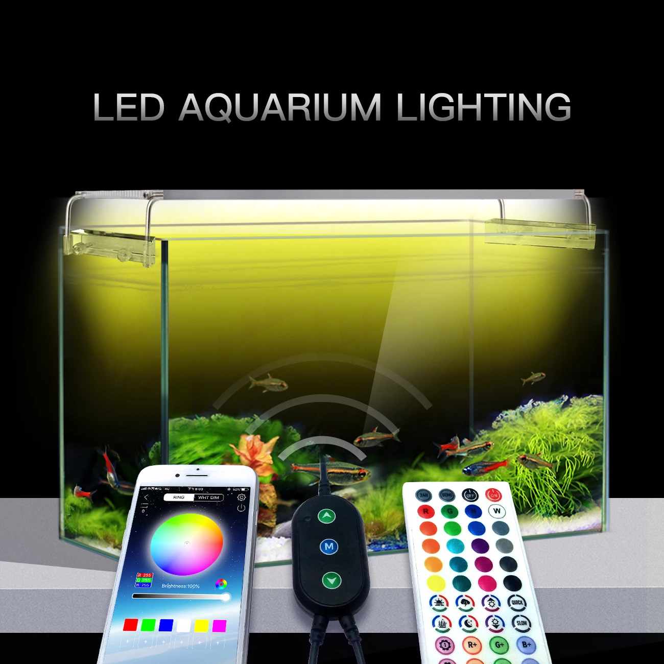 RGB Aquarium Lamp Timer Marine Aquarium Light For Fish Plants Sunrise Sunset Setting Aquarium LED Lighting Decration Accessories