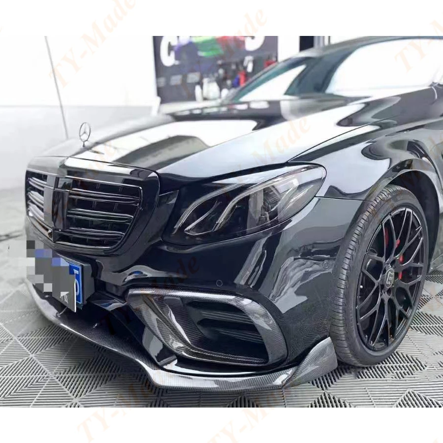 W213 E63 Carbon Fiber FRP Front Bumper Air Vent Outlet Cover Trim FogLamp Vent Trim For Benz E Class W213 E63 E200 2017-2019