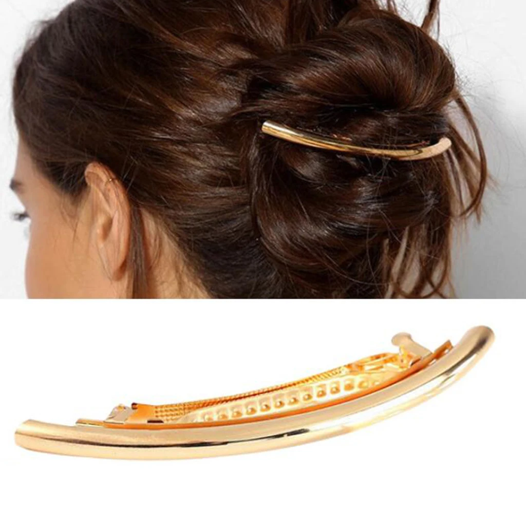 Stylish Automatic Tube French France Barrette Large Metal Hair Clip Hairpins Ponytail Holder for Women Headwear