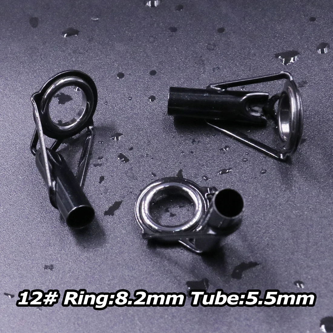 5 Stück Angelrute spitzen führungen Reparatur satz Edelstahl rahmen Keramik ringe schwarze Rute Bau führung Augen bau Reparatur 6 # ~ 16 #