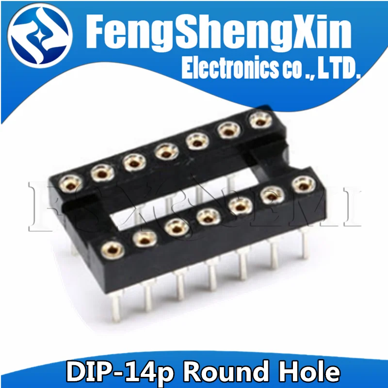 10pcs DIP-14 Round Hole Square hole 14 Pins 2.54MM DIP DIP14 IC Sockets Adaptor Solder Type IC Connector