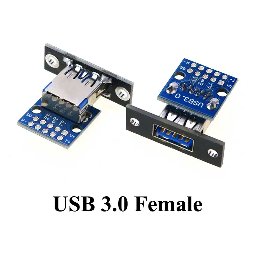 1piece Type A USB 2.0 3.0 Male Female Socket Charging Port Connector With Fixing Holes USB Head Vertical Welding Test Board