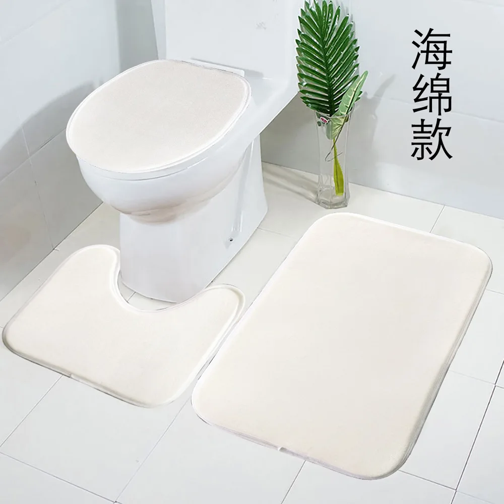 Sublimation Blank Bathroom Bath Mat Set Toilet Non Slip 3PCS Bath Mat Bathroom Rug Shower Carpets Set Toilet Lid Cover Floor Mat