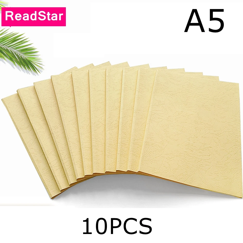 10PCS/LOT ReadStar A4/A5 Beige Color 2-36mm Printable 230g Grained Paper Thermal Binding Cover Book Face Include Glue Sheets