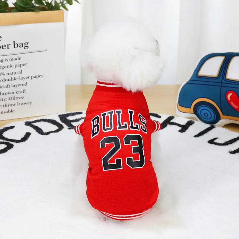 Pet Dog Clothes Vest Basketball Jersey Summer Clothes For Dogs Puppy T-shirt Breathable Mesh Dog Vest Summer Clothes S-2XL