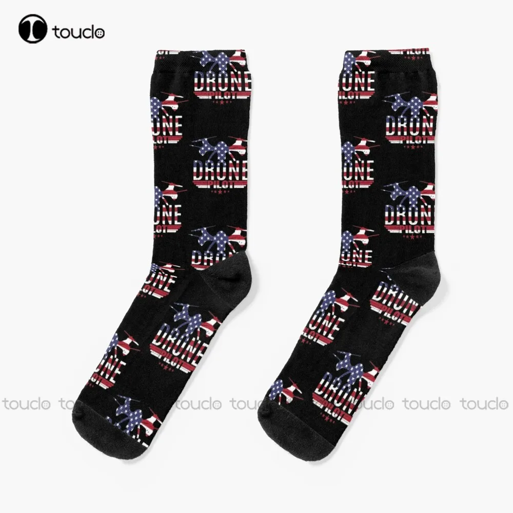 New American Flag Rc Drone Flying Clothing Quadcopter Pilot Tees Socks Football Socks Personalized Custom Unisex Adult Socks