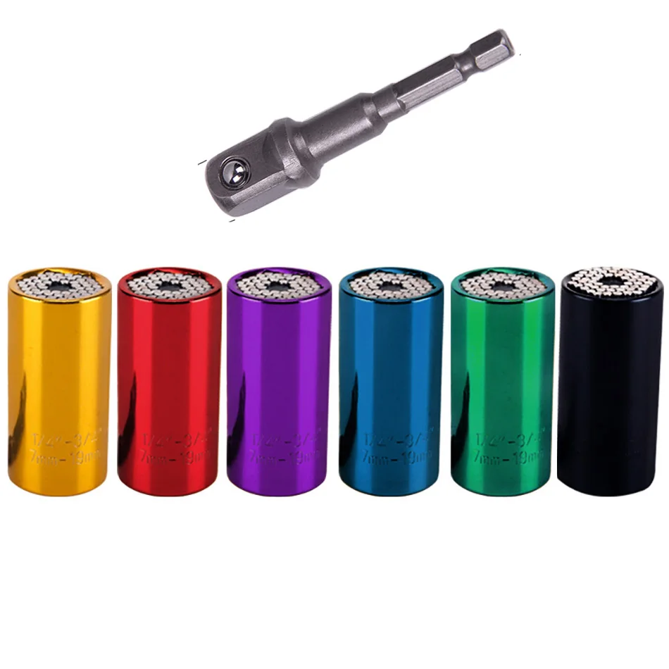 7-19 mm Universal Torque Multifunction Wrench Head Set Socket Sleeve Ratchet Bushing Spanner Power Drill Key Bushi Hand Tools