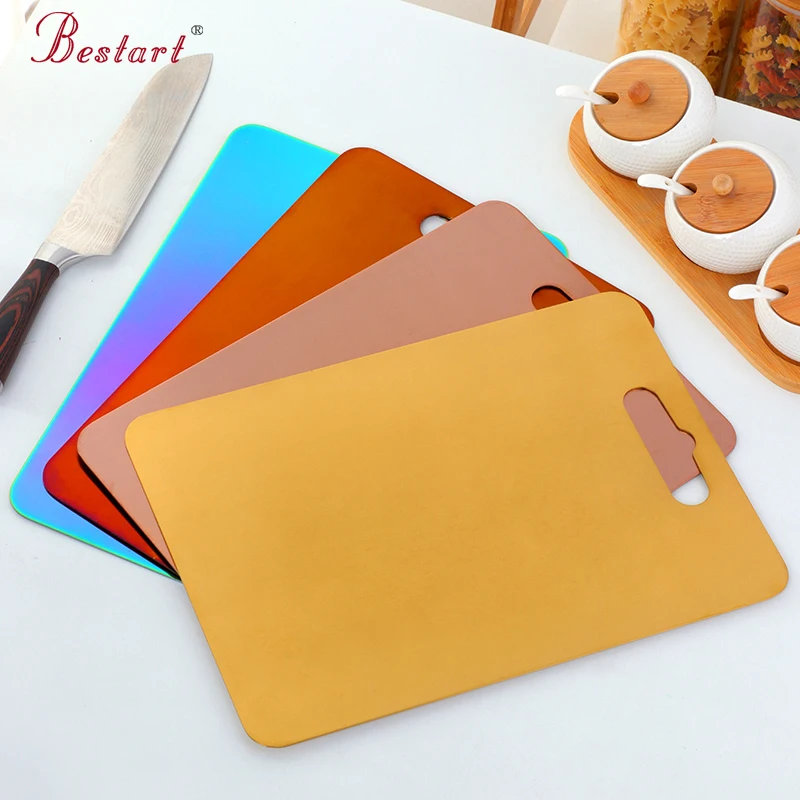 1PC Cutting Board Stainless Steel Dual-purpose Multi Functional Cut Vegetables Cut fruit  And Meat Kitchen Utensil Durable