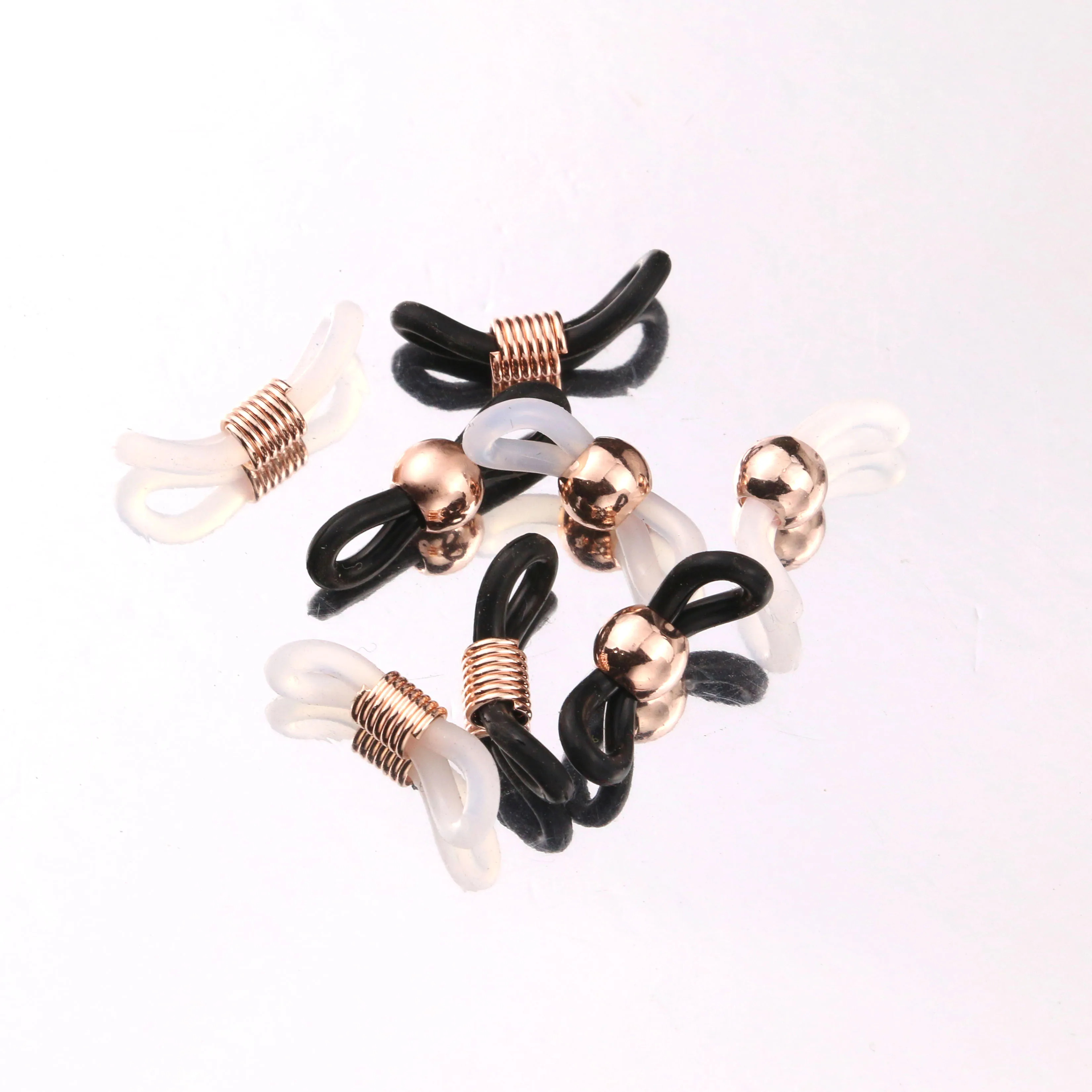20pcs/lot Stainless Steel Eyeglasses Spectacle Chain Rope Holder Strap Rubber Loop End Eye Glasses Connector DIY Jewelry Making