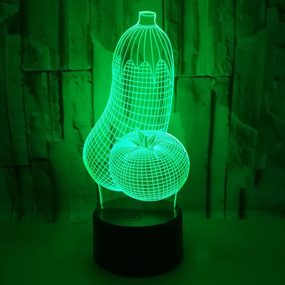 

Креативный светодиодный ночник в виде баклажана, 3d лампа с цветным сенсорным управлением, акриловый ночник с изображением томатов