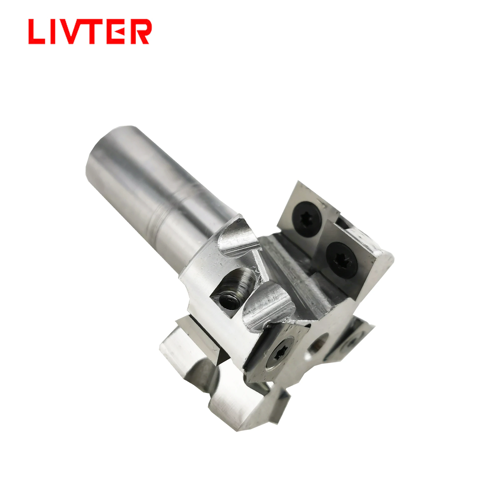 LIVTER 1/2'' 12mm 16mm shank carbide inserts blade spiral face end milling cutter cnc spoilboard surfacing router bits